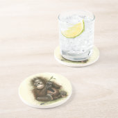 Orangutan Baby With Leaves Getränkeuntersetzer (Seite)