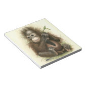 Orangutan Baby With Leaves Notizblock (angewinkelt)