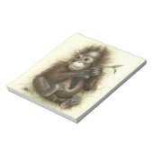 Orangutan Baby With Leaves Notizblock (Rotiert)