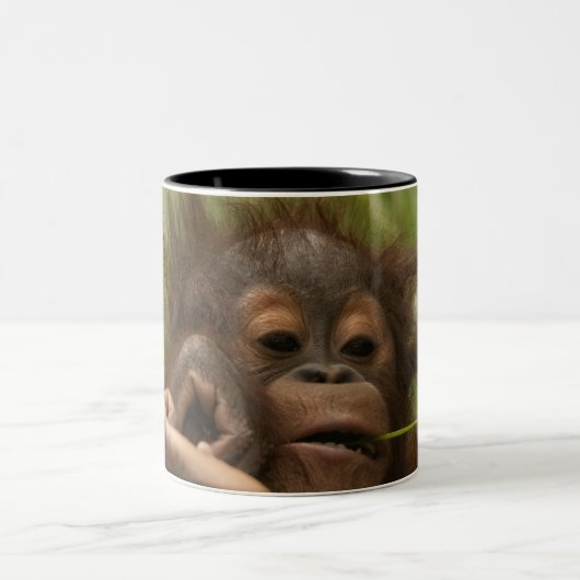 Orangutan Baby Zweifarbige Tasse (Mittel)
