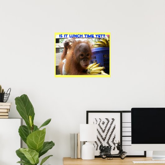 Orangutan Babys Lunch Poster (Heimbüro)