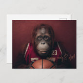 Orangutan Basketball-Spieler Postkarte (Vorne/Hinten)