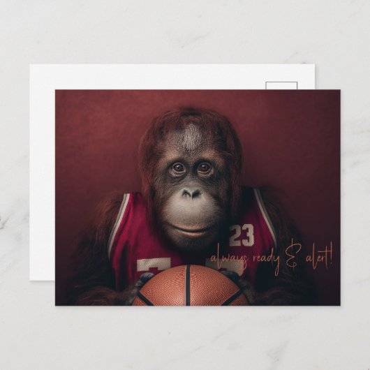 Orangutan Basketball-Spieler Postkarte (Vorne/Hinten)