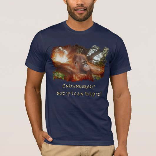 Orangutan & Borneo Dschungel Shirt gefährdete Arte (Vorderseite)