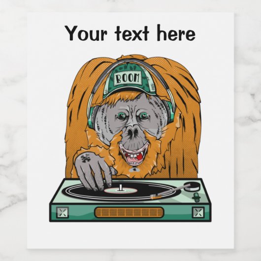 Orangutan D.J. Weinetikett (Einzelnes Label)