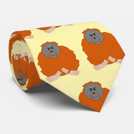 Orangutan Design Krawatte (Gerollt)