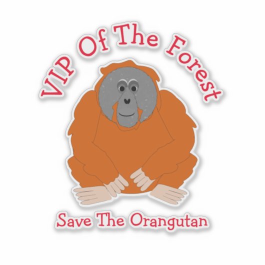 Orangutan Design Personalisiert Aufkleber (Vorderseite)