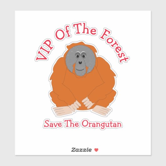 Orangutan Design Personalisiert Aufkleber (Blatt)