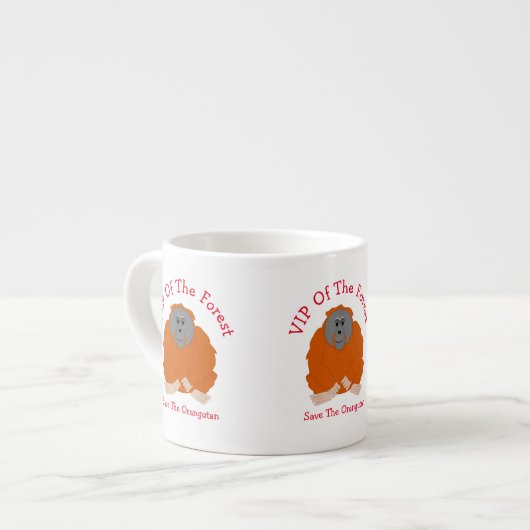 Orangutan Design Personalisiert Espressotasse (Vorderseite Links)
