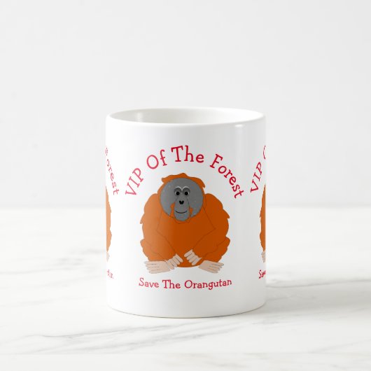 Orangutan Design Personalisiert Kaffeetasse (Mittel)