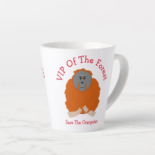 Orangutan Design Personalisiert Milchtasse (Rechte Ecke)