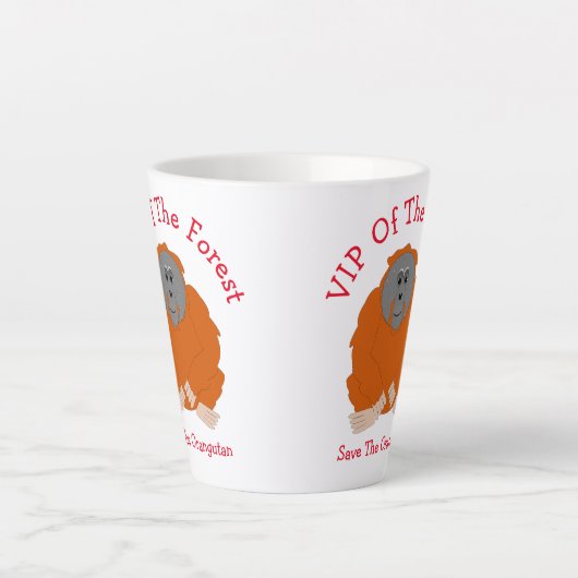 Orangutan Design Personalisiert Milchtasse (Vorderseite)