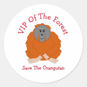 Orangutan Design Personalisiert Runder Aufkleber