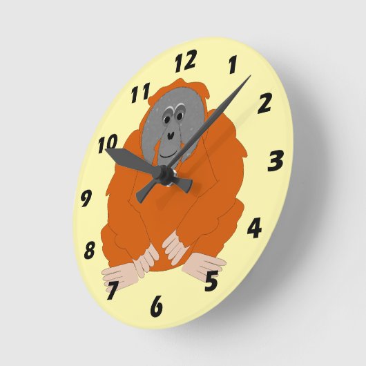 Orangutan Design Runde Wanduhr (Winkel)