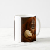 Orangutan Holding Egg Kaffeetasse (VorderseiteRechts)