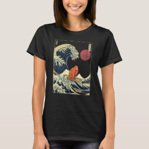 Orangutan Japanisch Kanagawa Wave Funny Surf Tier T-Shirt