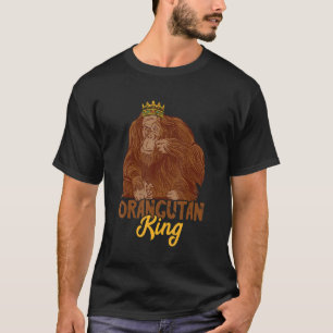 Orangutan King Wildlife Monkey Crown Animal Orangu T-Shirt