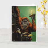 Orangutan-Librarian-Karte Karte (Gelbe Blume)