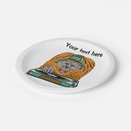 Orangutan Musik Pappteller (Schrägansicht)