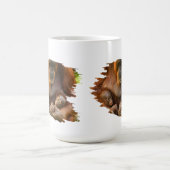 Orangutan Mutter, die zwei Säuglinge hält Kaffeetasse (Mittel)