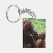 Orangutan Mutter mit Baby Schlüsselanhänger (Vorderseite links)