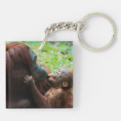 Orangutan Mutter mit Baby Schlüsselanhänger (Rückseite)