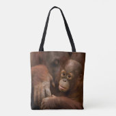 Orangutan Mutter und Baby im Zoo Tasche (Rückseite)