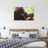 Orangutan Mutter und Kind Leinwanddruck (Insitu (Schlafzimmer))