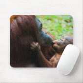 Orangutan Mutter und Kind Mousepad (Mit Mouse)