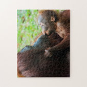 Orangutan Mutter und Kind Puzzle (Vertikal)
