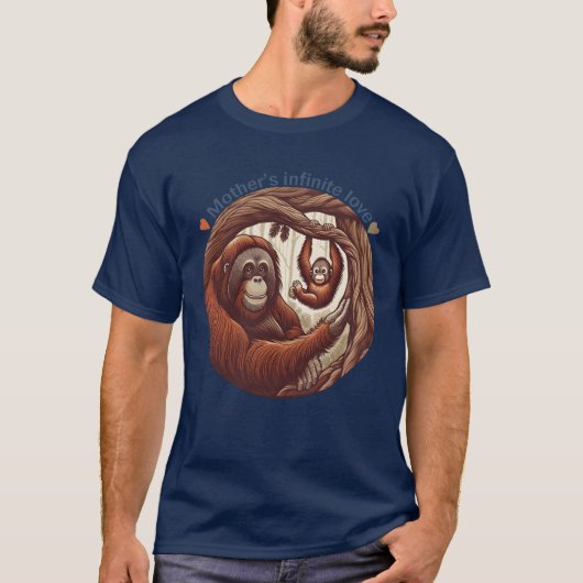 Orangutan-Mutterkind T-Shirt (Vorderseite)