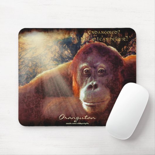 Orangutan & Rainforest Wildlife support Mousepad (Mit Mouse)