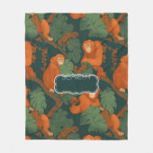 Orangutan Retro Personalisiertes Muster Fleecedecke (Vorderseite)