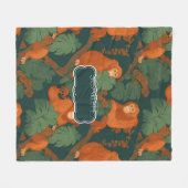 Orangutan Retro Personalisiertes Muster Fleecedecke (Vorderseite (Horizontal))