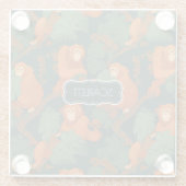 Orangutan Retro Personalisiertes Muster Glasuntersetzer (Rückseite)