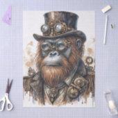 Orangutan Steampunk Watercolor Art Seidenpapier (Basteln)