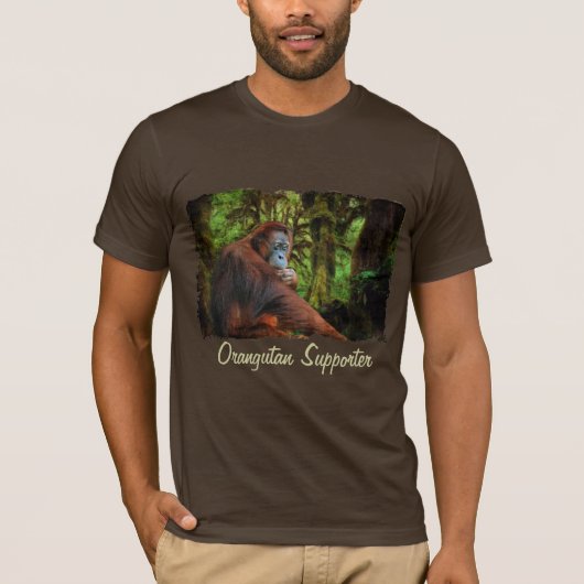 Orangutan Supporter Red Ape Wildlife Art T - Shirt (Vorderseite)