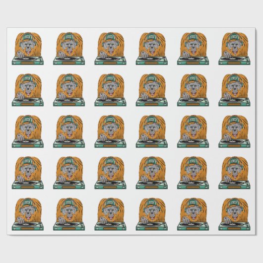 Orangutan-Turntable Geschenkpapier (Flach)