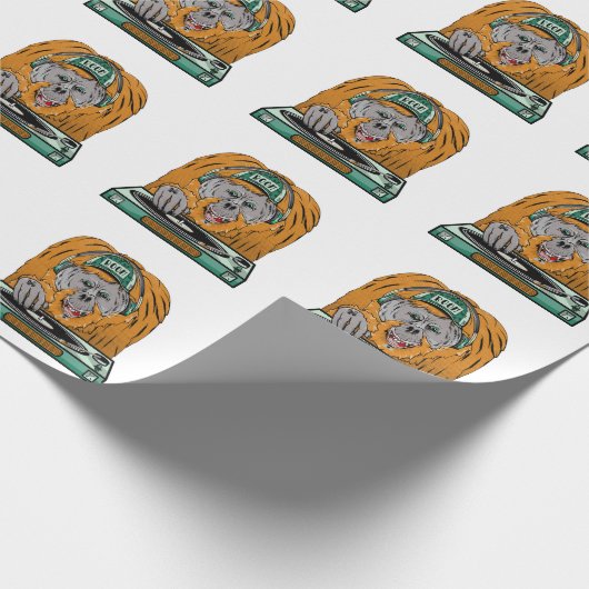 Orangutan-Turntable Geschenkpapier (Ecke)