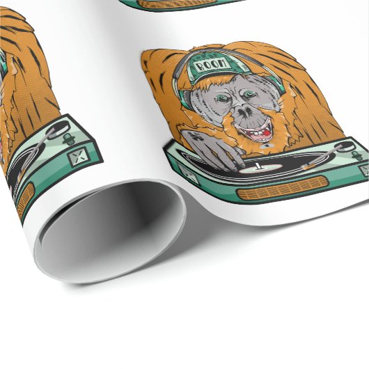 Orangutan-Turntable Geschenkpapier (Rolleneckpunkt)