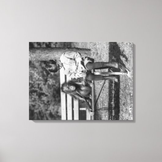 Orangutan und Junge im Nationalen Zoofoto Leinwanddruck (Vorderseite)