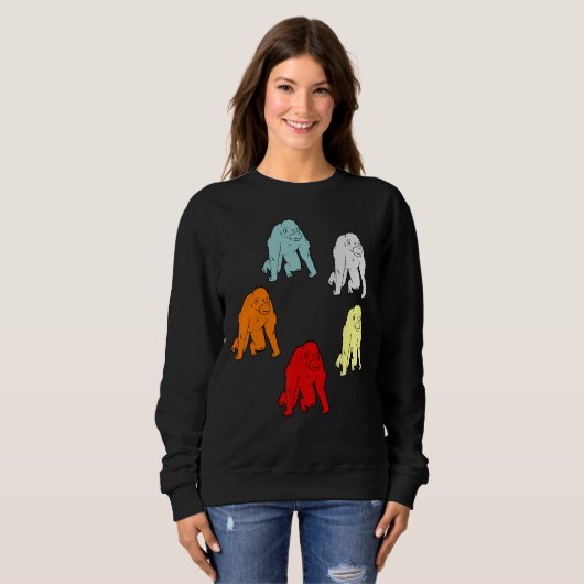 Orangutan Unterstützer Sweatshirt (Vorne ganz)