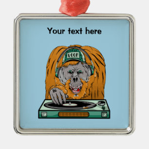 Orangutan Vinyl Record Ornament Aus Metall