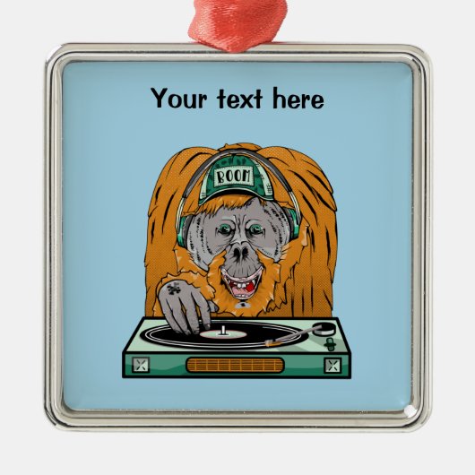Orangutan Vinyl Record Ornament Aus Metall (Vorne)