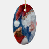 Orangutan Weihnachten mit dem Weihnachtsmann Keramik Ornament (Rechts)