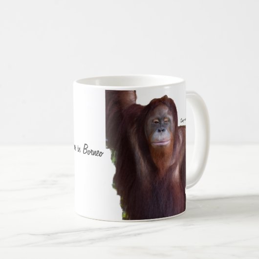 Orangutane in der Borneo-Kaffeezucht-Tasse Kaffeetasse (VorderseiteRechts)