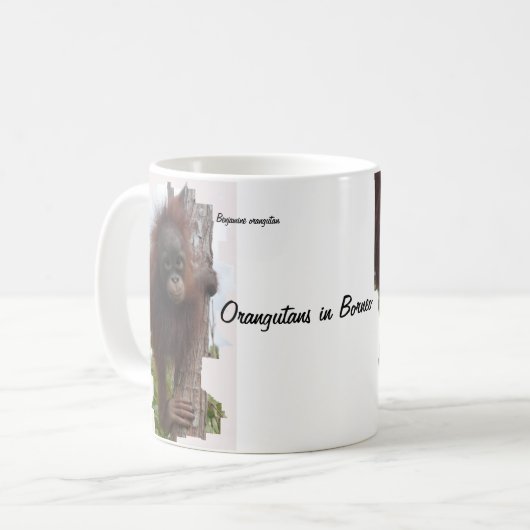 Orangutane in der Borneo-Kaffeezucht-Tasse Kaffeetasse (Vorderseite Links)