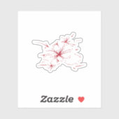 Orangy Red, Cyan und Magenta dot Aufkleber (Blatt)