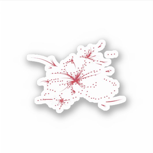 Orangy Red, Cyan und Magenta dot Aufkleber (Vorderseite)