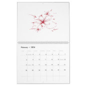 Orangy Red, Cyan und Magenta dot Kalender (Feb 2026)